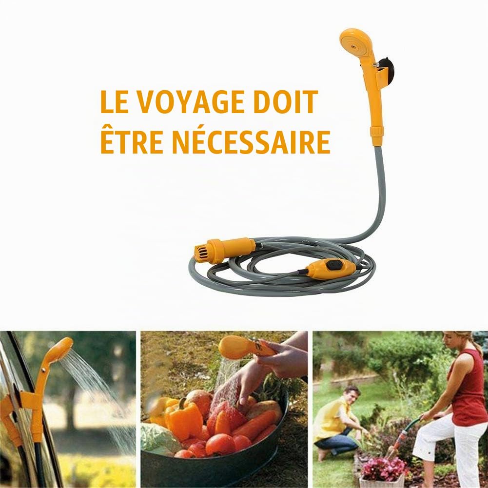 Ejoyous Douche Portable pour Voiture 12V, Kit de Douche de Voyage pour Camping, Douche Extérieure