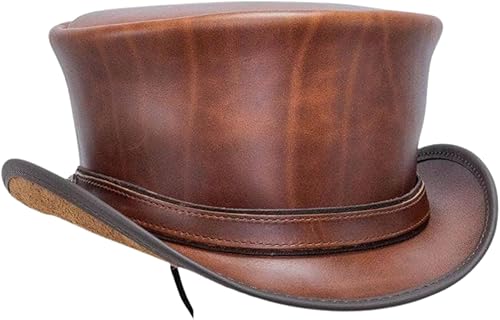 Miniatura 6 de American Hat Makers Hampton - Sombrero de cuero para hombre y mujer, sombrero de ala ancha moldeable