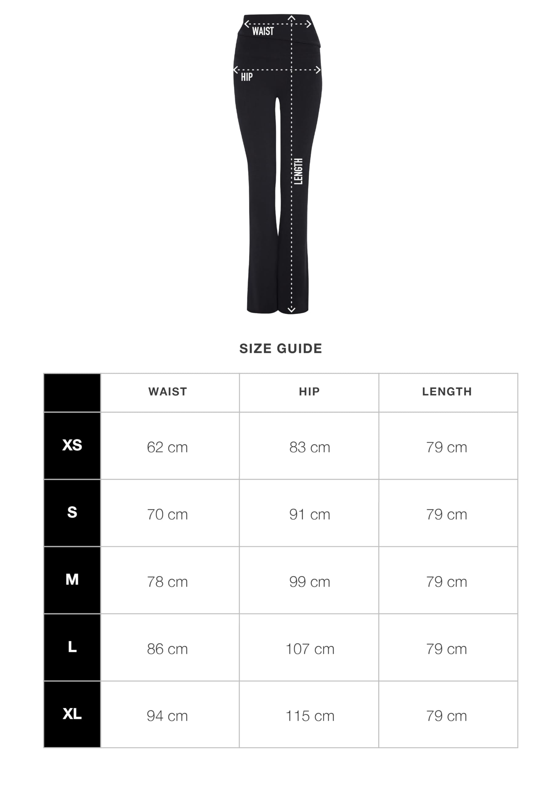 Style & Republic Legging évasé pour femme en coton doux - Pantalon de yoga à rabat - Style bootcut - Jambes larges - Pantalon évasé