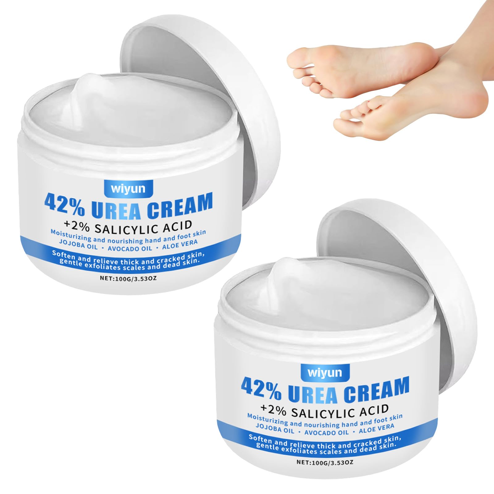 Urea Cream 42%,Urea Cream - Crema para pies con urea, repara la piel seca y áspera en los talones, crema eliminadora de callos para pies y manos muy secos (100 ml)