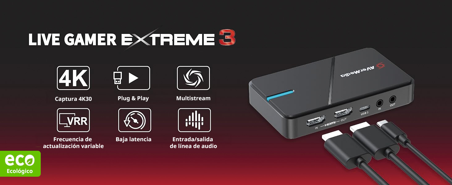 AVerMedia GC551G2 Live Gamer EXTREME 3 - Capturadora USB 4K30