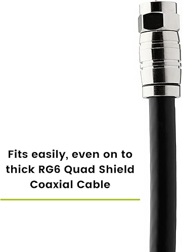 Miniatura 5 de trueCABLE - Conector F de compresión universal de fácil ajuste RG6 y RG6Q para cable coaxial Dual Shield (DS) Tri-Shield y Quad Shield (QS), 10