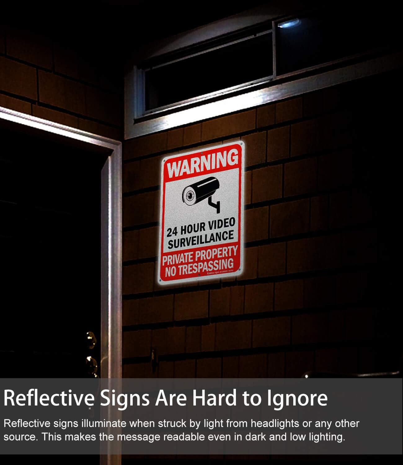 Faittoo 4 Pack No Trespassing, Private Property, Warning Signs - 10 x 7 Inches Reflective Aluminum, UV Protected, Weather Resistant, Durable Ink, Easy to Mount