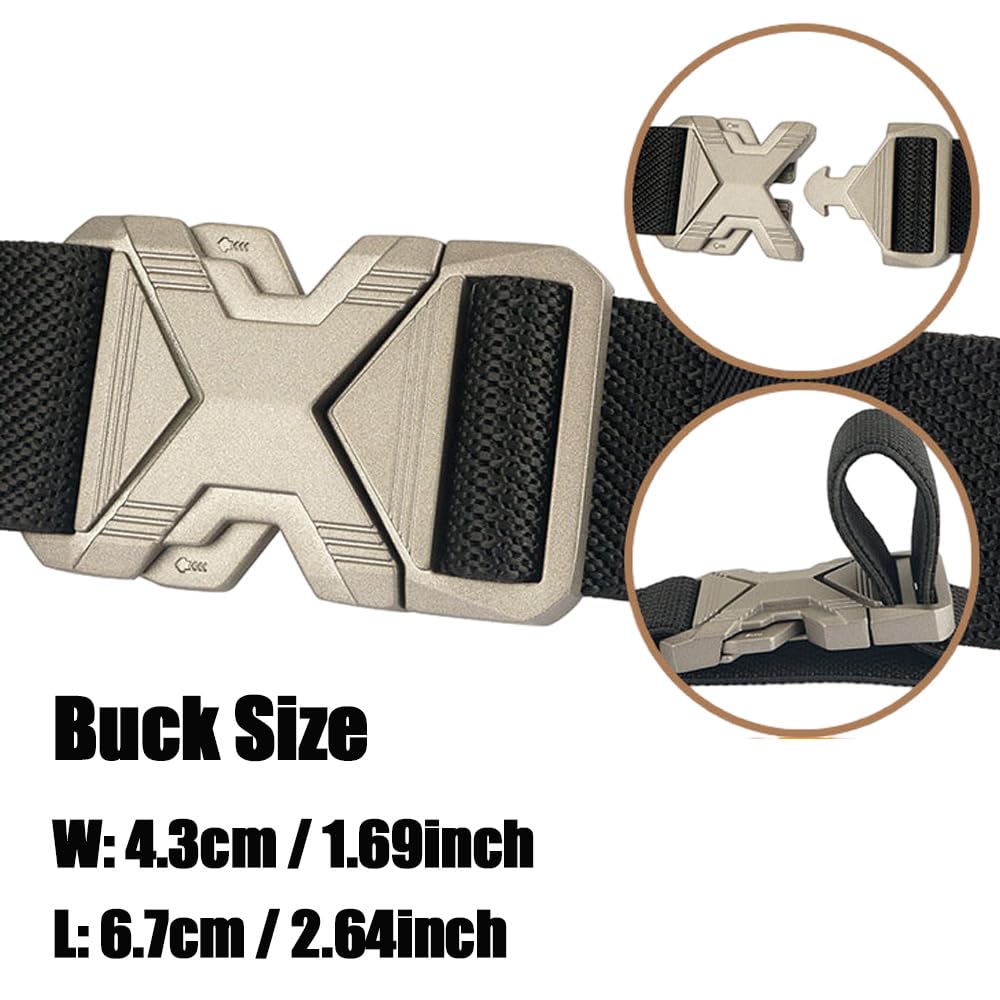 Taktischer Herren-Gürtel, 3,4 cm breit, dehnbar, elastisches Gurtband, Militär-Stil, Golfgürtel