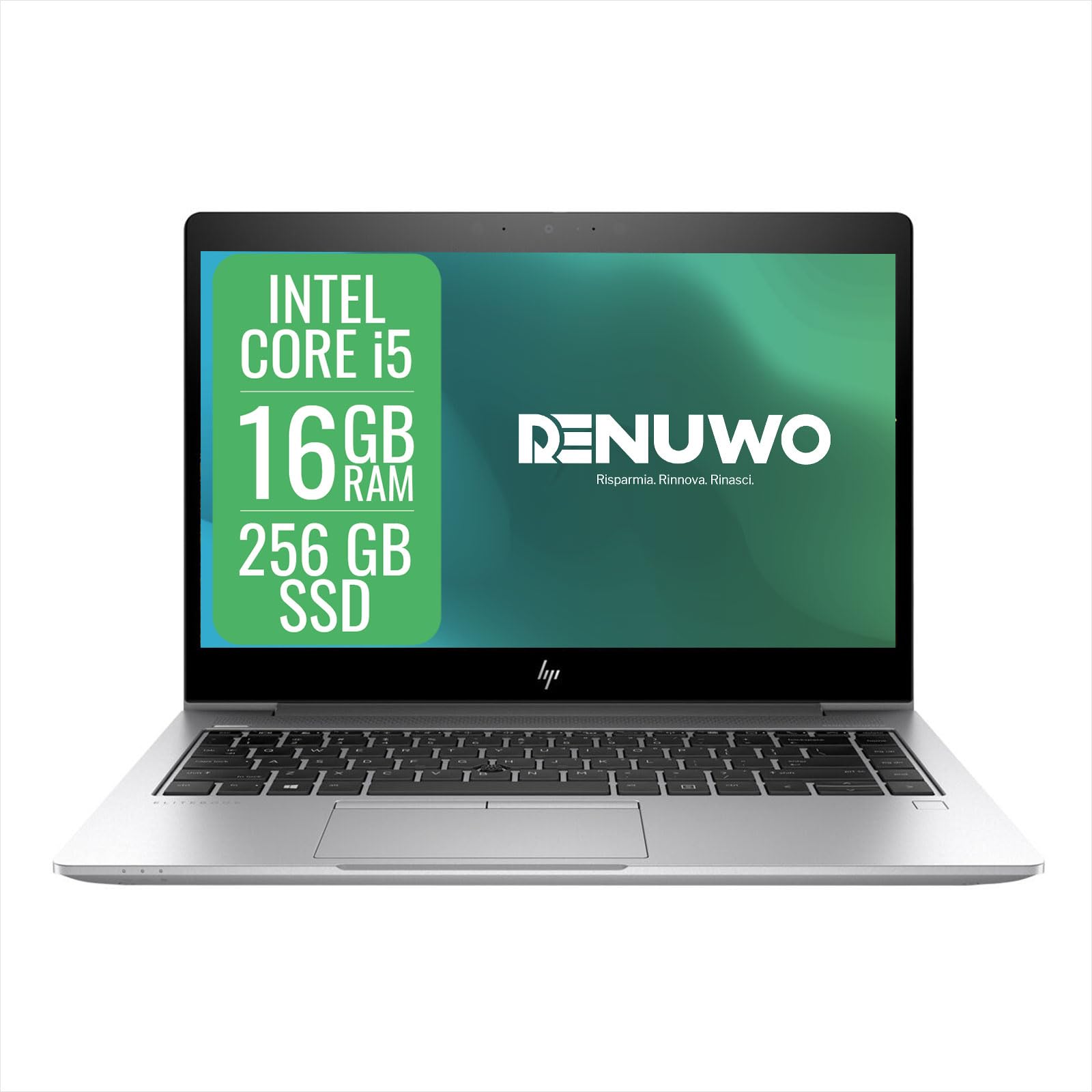 HP EliteBook 14" Laptop Intel i5 8th Gen 16GB RAM 256GB SSD FHD Windows 11 Pro Ricondizionato