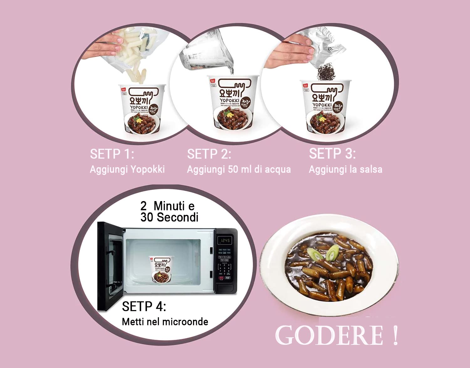 MiFan Tteokbokki Box – Cup di Gnocchi di Riso Coreani Istantanei | Gusti Misti a Scelta – Cibo Coreano Originale in Cup – 4 o 8 Porzioni (8 Pezzi, MAXI 4 Gusti (8x))