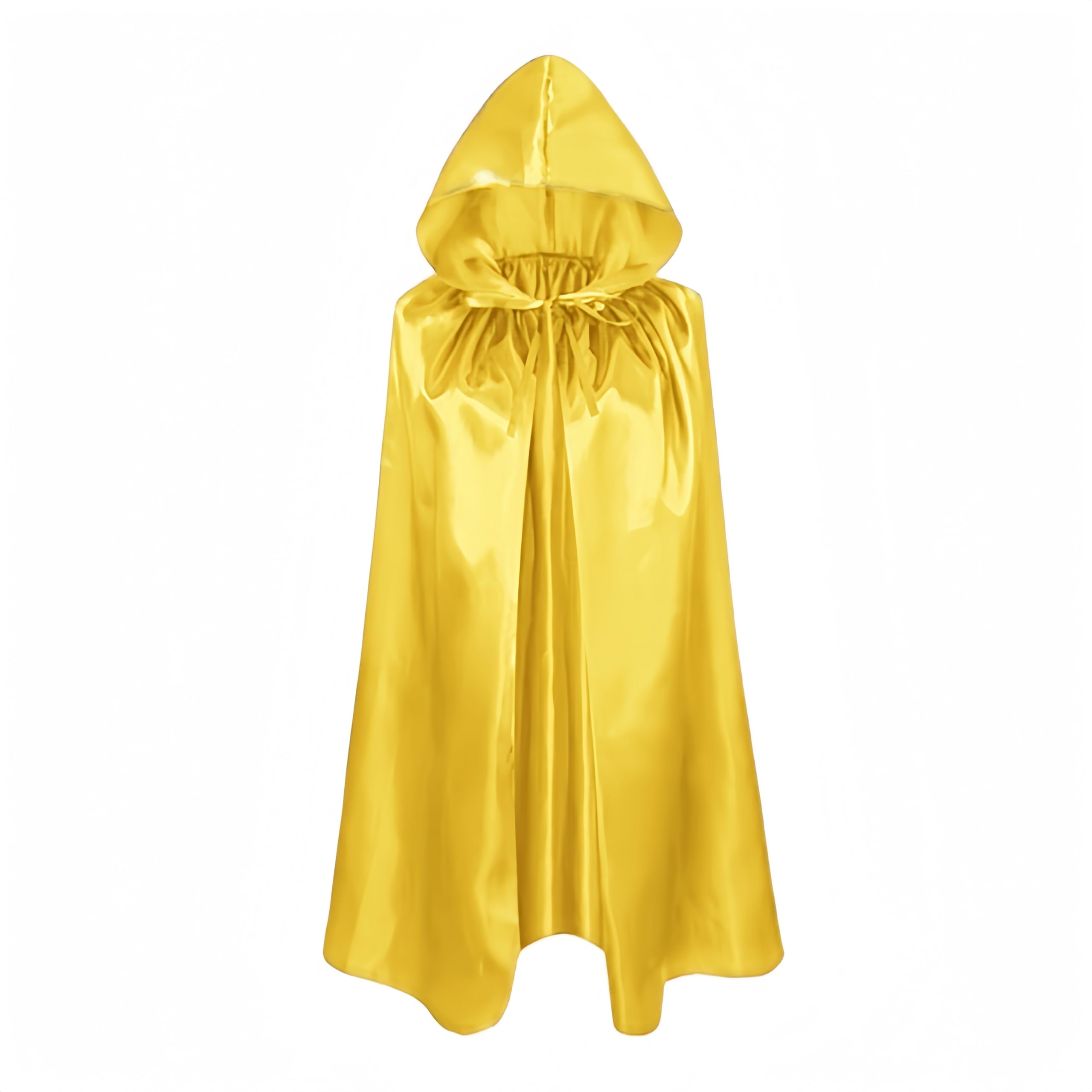 Proumhang Yellow Hooded Cape Kids Hooded Robe Cloak Witch Cloak Vampires Cape Devil's Cloak Grim Reaper Cape for Boys Girls Halloween Masquerade Christmas Cosplay Fancy Dress Party 120cm/47.2"