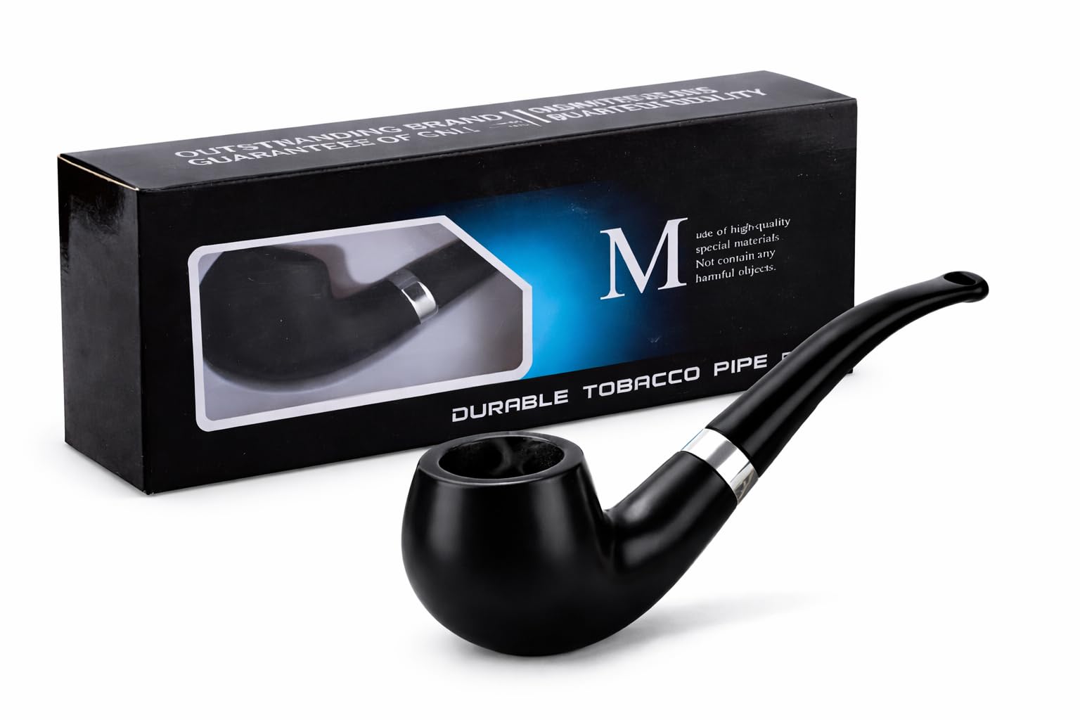 Classic Design Carved Black Smoking Pipe with Cleaning Kit(1 unit)-image-38