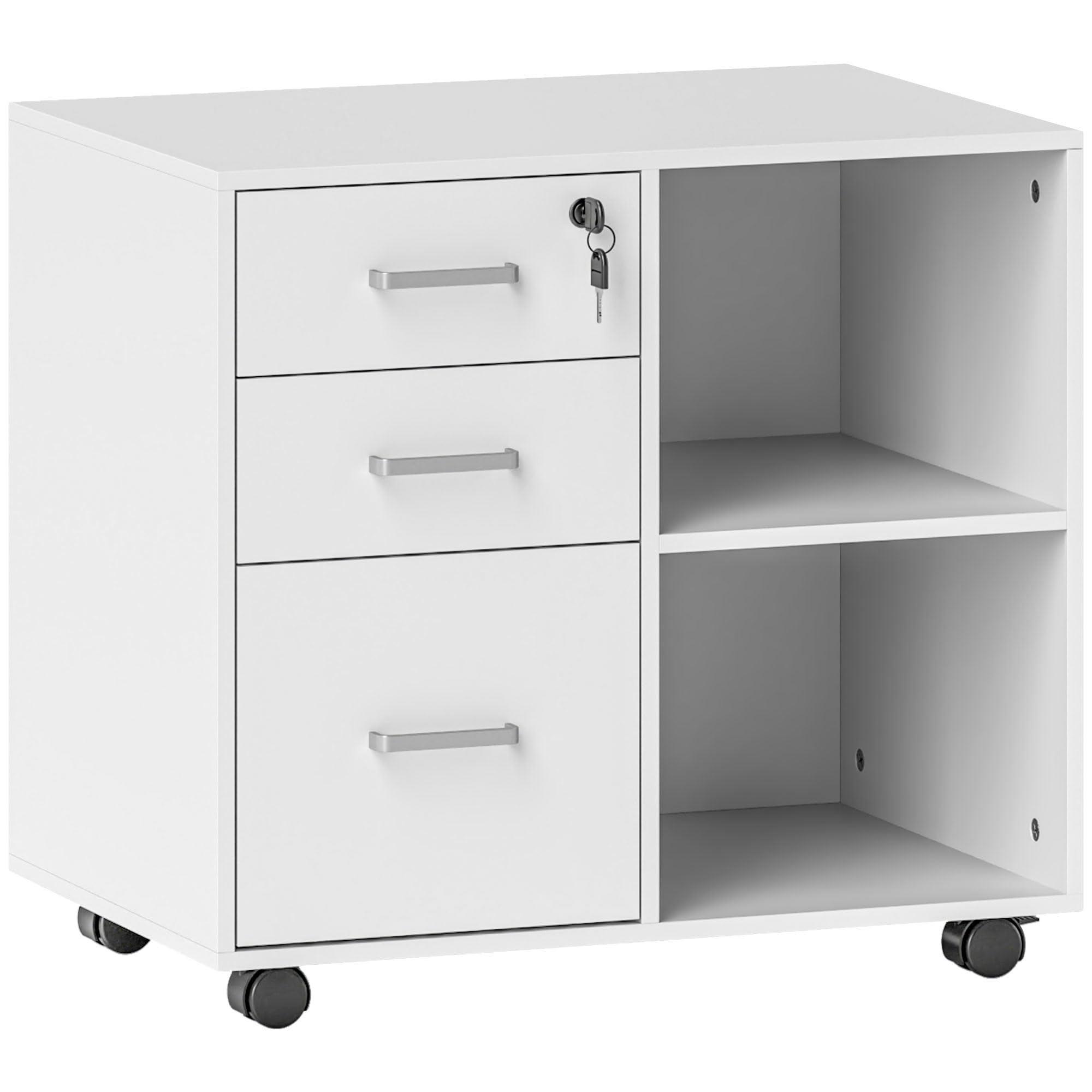homcom meuble imprimante 3 tiroirs