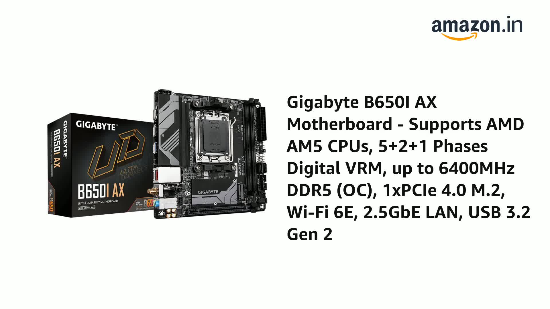 Amazon.in: Buy GIGABYTE B650I Ax Mini ITX Motherboard - Supports 