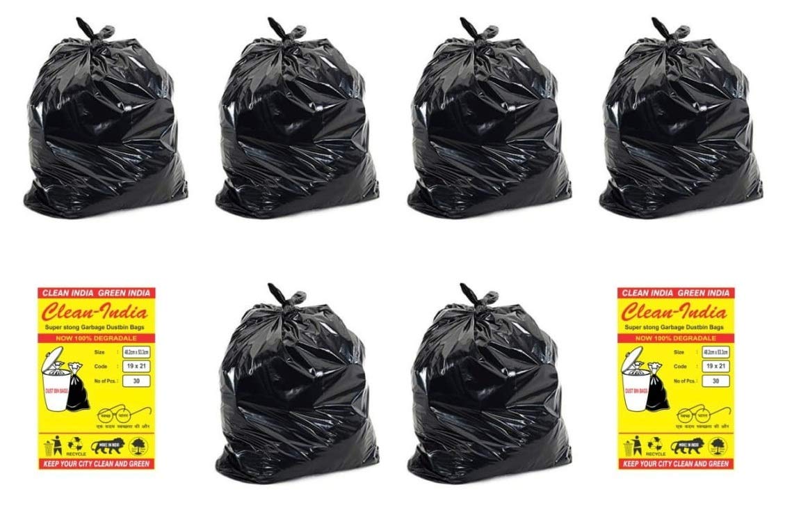 C I - Clean India - Garbage Bags Premium Heavy Duty Trash/Dustbin Bags For pantry (19X21 Inches, Pack of 8)