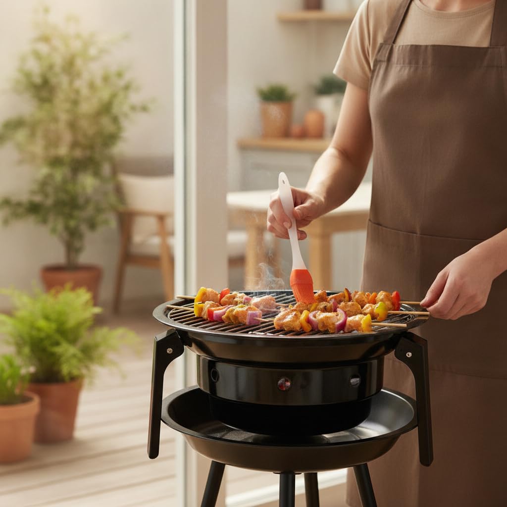 Barbacoa Carbón Portátil, Parrilla Barbacoa Pequeña para 3-5, BBQ Carbón Metal para Camping, Portátil #2