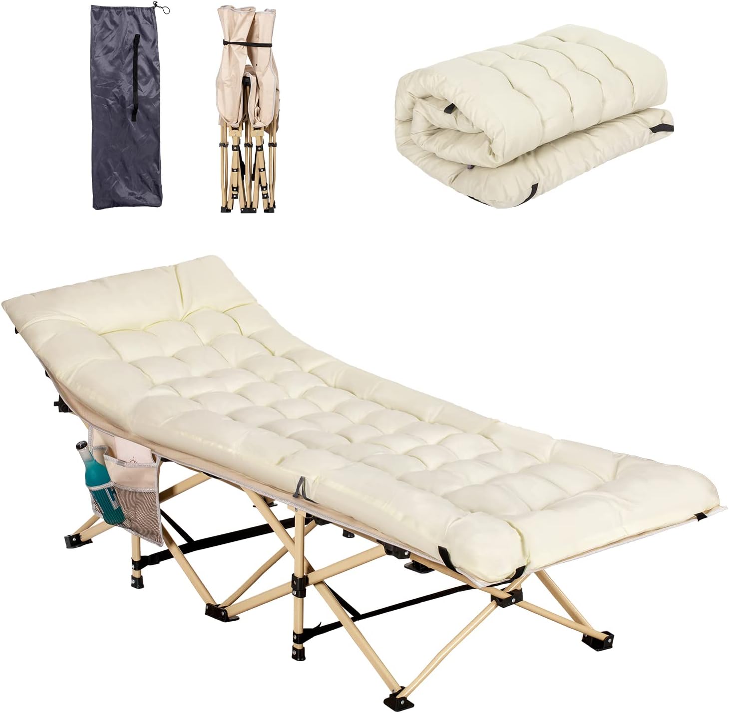 nalone Folding Camping Cots for Adults 900 LBS Heavy Duty