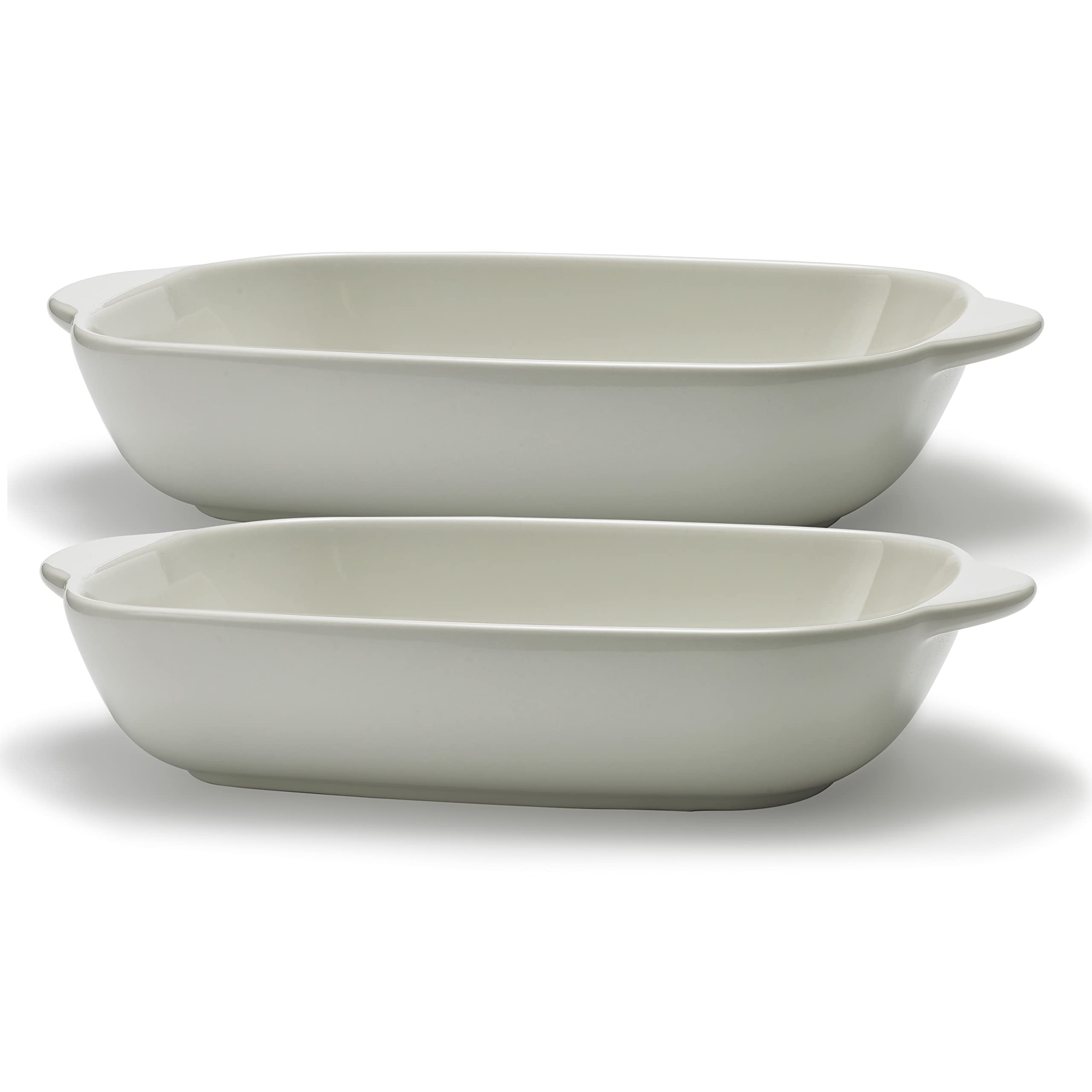 Supremery 2 x Casserole Dish for Lasagne Tiramisu Small Ceramic Ideal for 2 People Set of 2