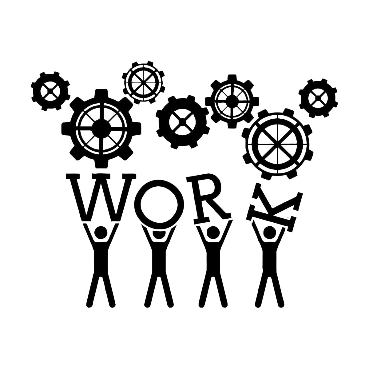Team Business Vinyl Wall Decal for Meeting Room Work Teamwork Office Wall Sticker Modern Home Interior Design Removable Small - 33x42cm