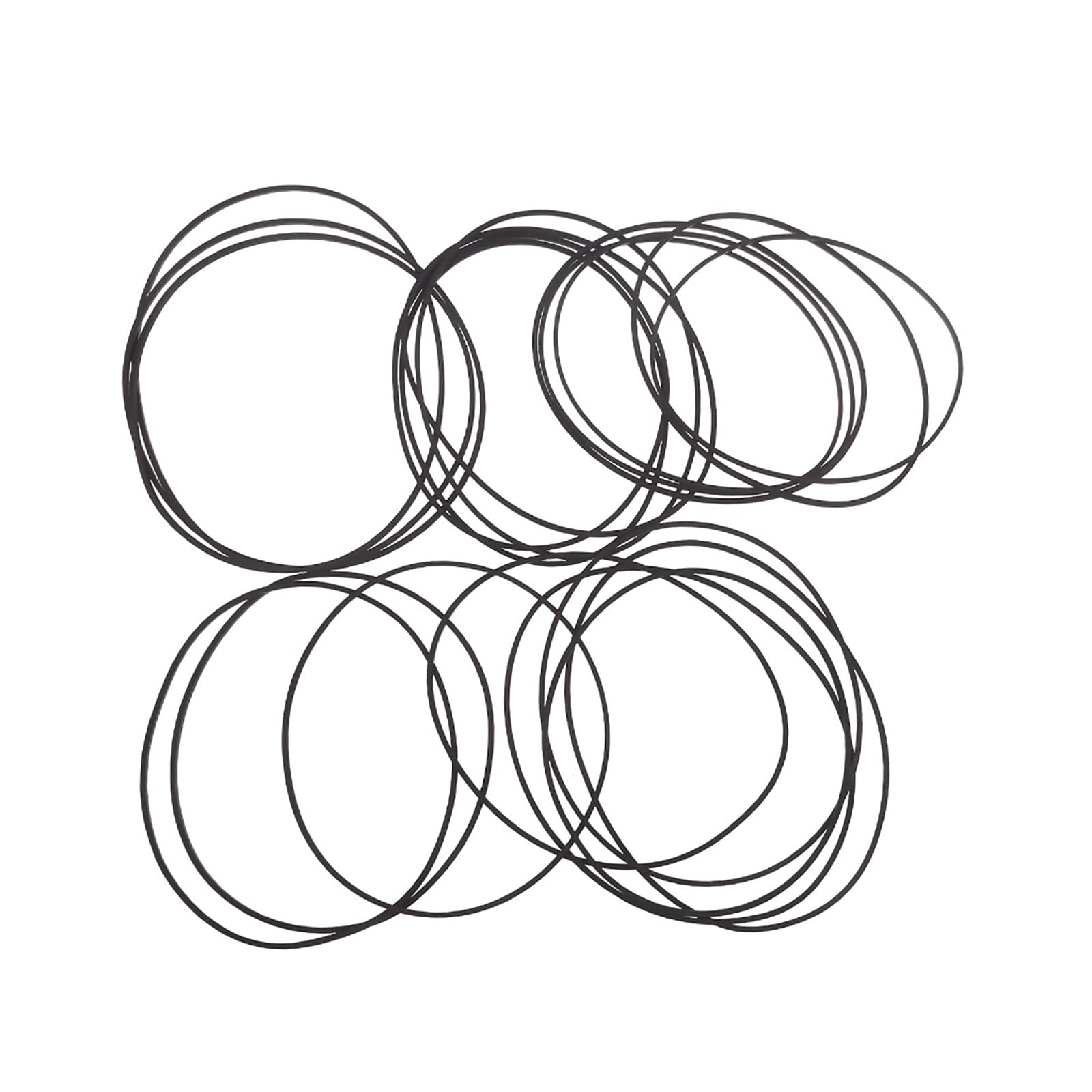 20 cinghie quadrate in gomma per dispositivi e unità video, cinghie in gomma resistente da 1 mm di dimensioni miste per videoregistratore