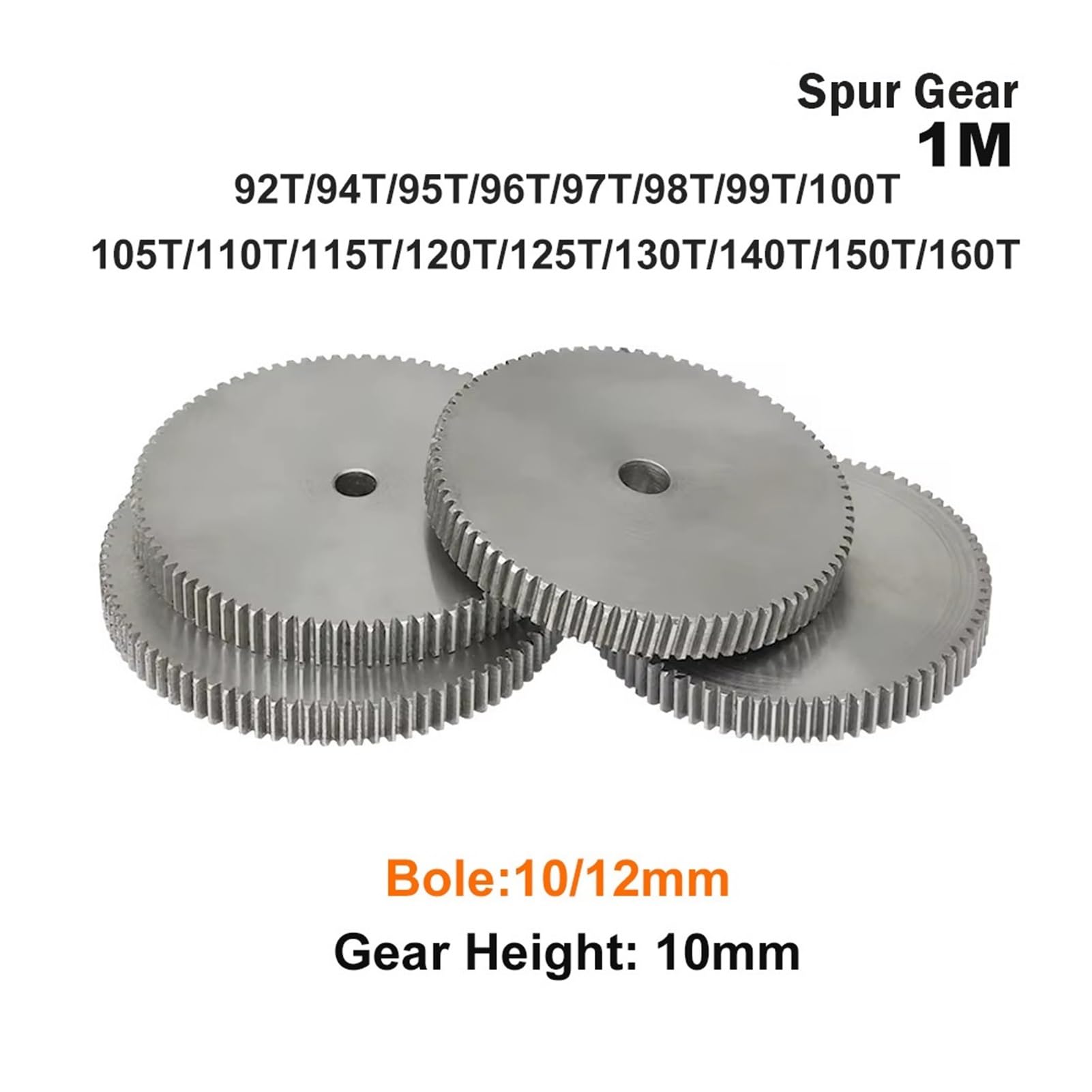 Stirnradgetriebe 1M-92T-160Teeth SC45# Kohlenstoffstahlmaterial Zylindergetriebe-Getriebezubehör(1M 105T - Bore 10mm)