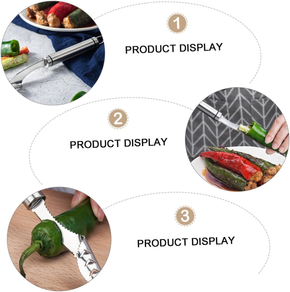 4pcs Stainless Steel Jalapeno Corer Tool Pepper Core Remover Kitchen Gadgets