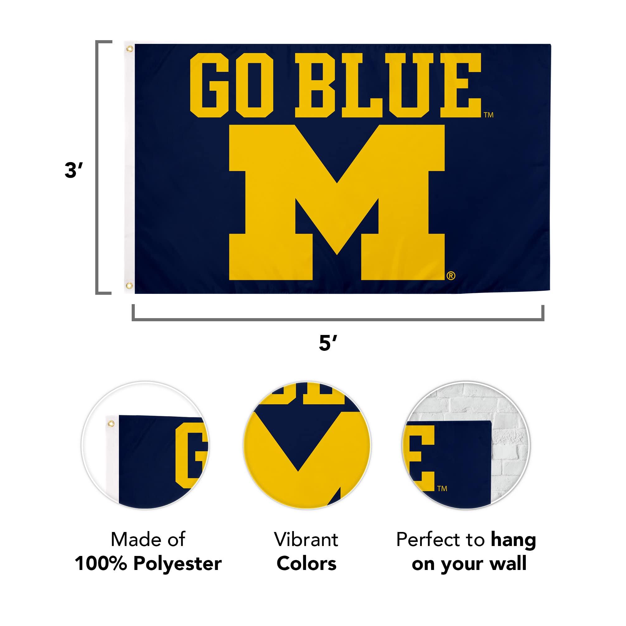 Desert Cactus University Of Michigan Flag Wolverines UM