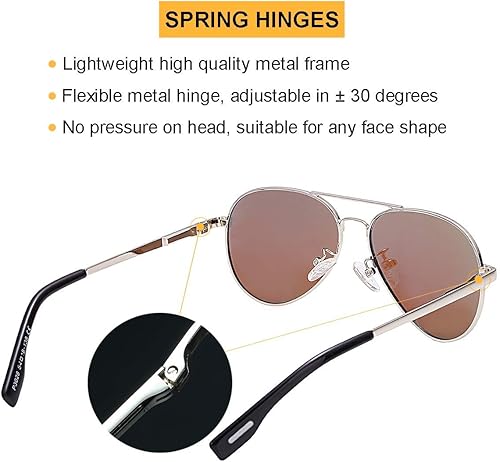 Miniatura 5 de Gleyemor Gafas de sol de aviador pequeñas para mujeres y hombres, marco pequeño de 2.047 in, polarizados, aviadores para cara pequeña