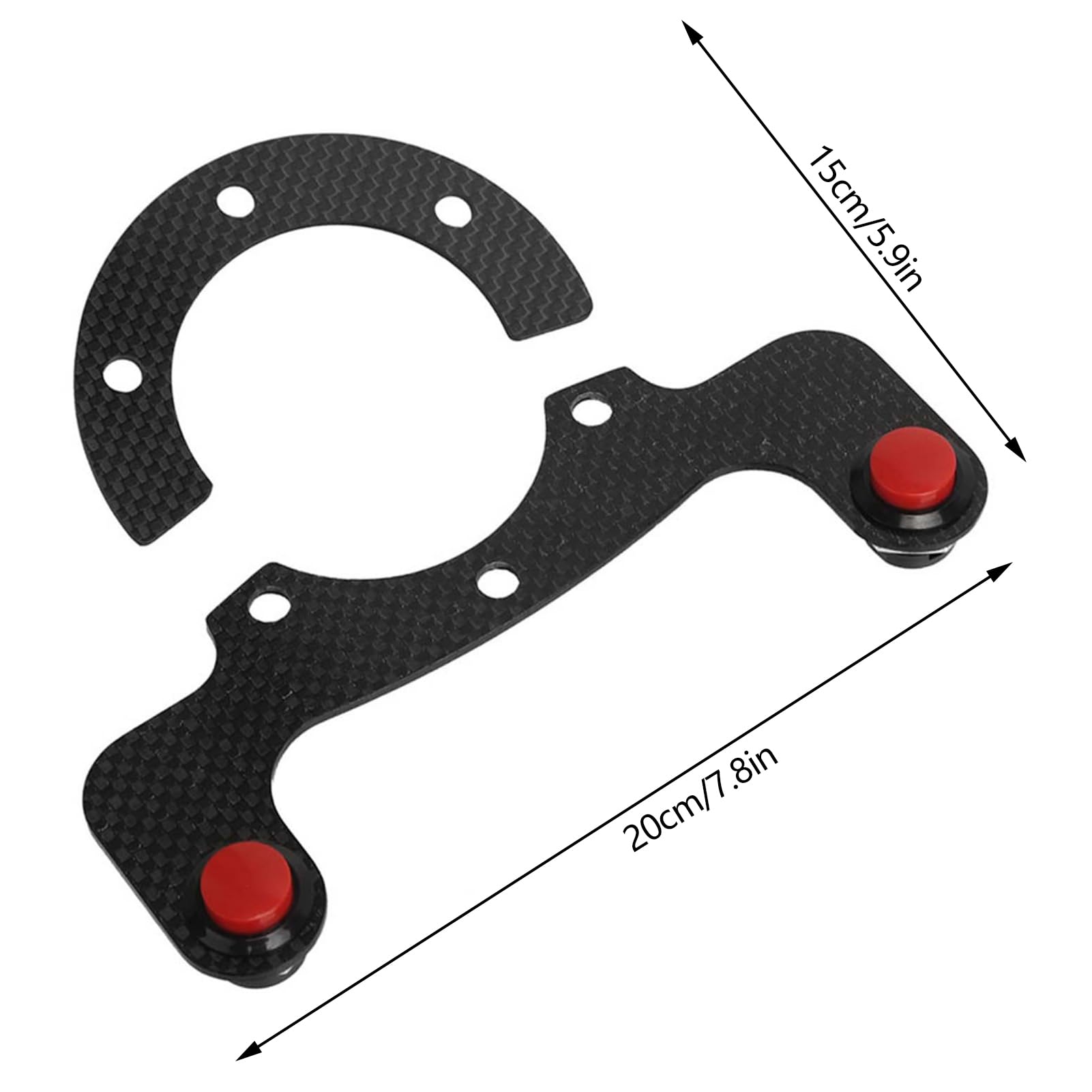Kit Pulsanti clacson Esterni in Fibra di Carbonio Pulsante clacson Volante a Doppio Comando Accessorio per Volanti a Sei bulloni compatibili con Momo Omp Nardi e Sparco