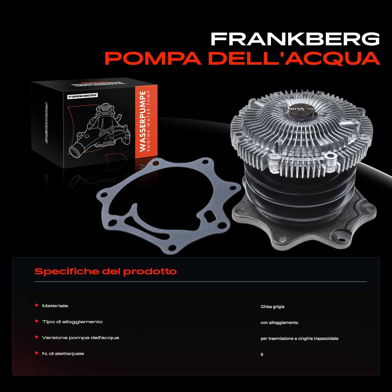 Frankberg Pompa acqua Liquido refrigerante Compatibile con Terrano II R20 2.7 TD 4WD Maverick UDS UNS 2.7 TD Terrano II R20 2.7 TDi 4WD Replace# 2101080G28
