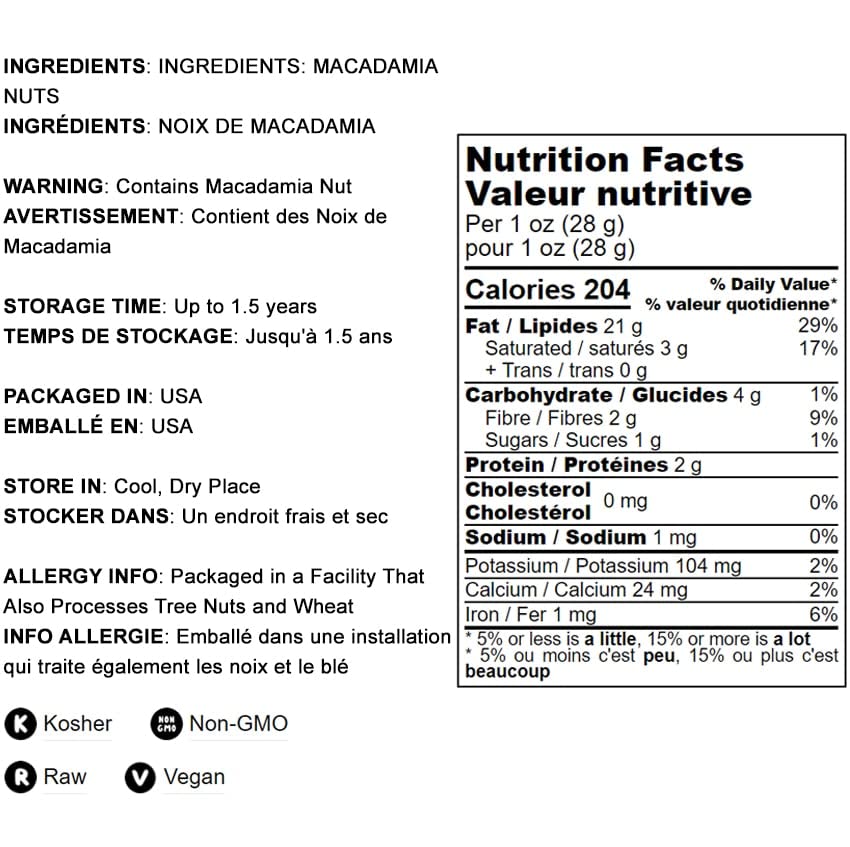 Macadamia Nut Halves & Pieces, 1 Pound – Raw, Shelled, Unsalted, Kosher, Vegan, Bulk. Keto Snack. Good Source of Healthy Fats. Great for Baking, and as Topping for Salads, Yogurt.