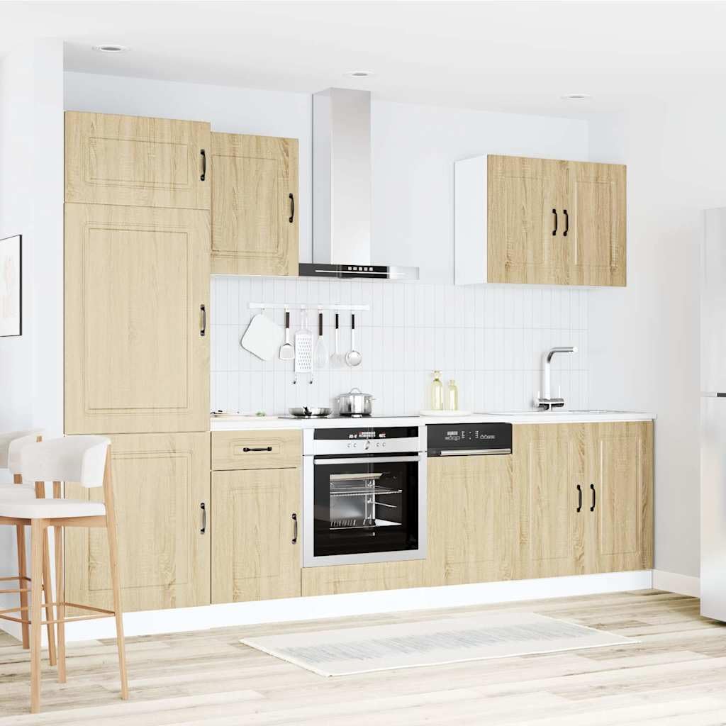 Armadi da cucina Armadi per sala da pranzoSet Mobili da Cucina 7 pz Kalmar Rovere Sonoma in TruciolatoAdatto per cucina sala da pranzo balcone