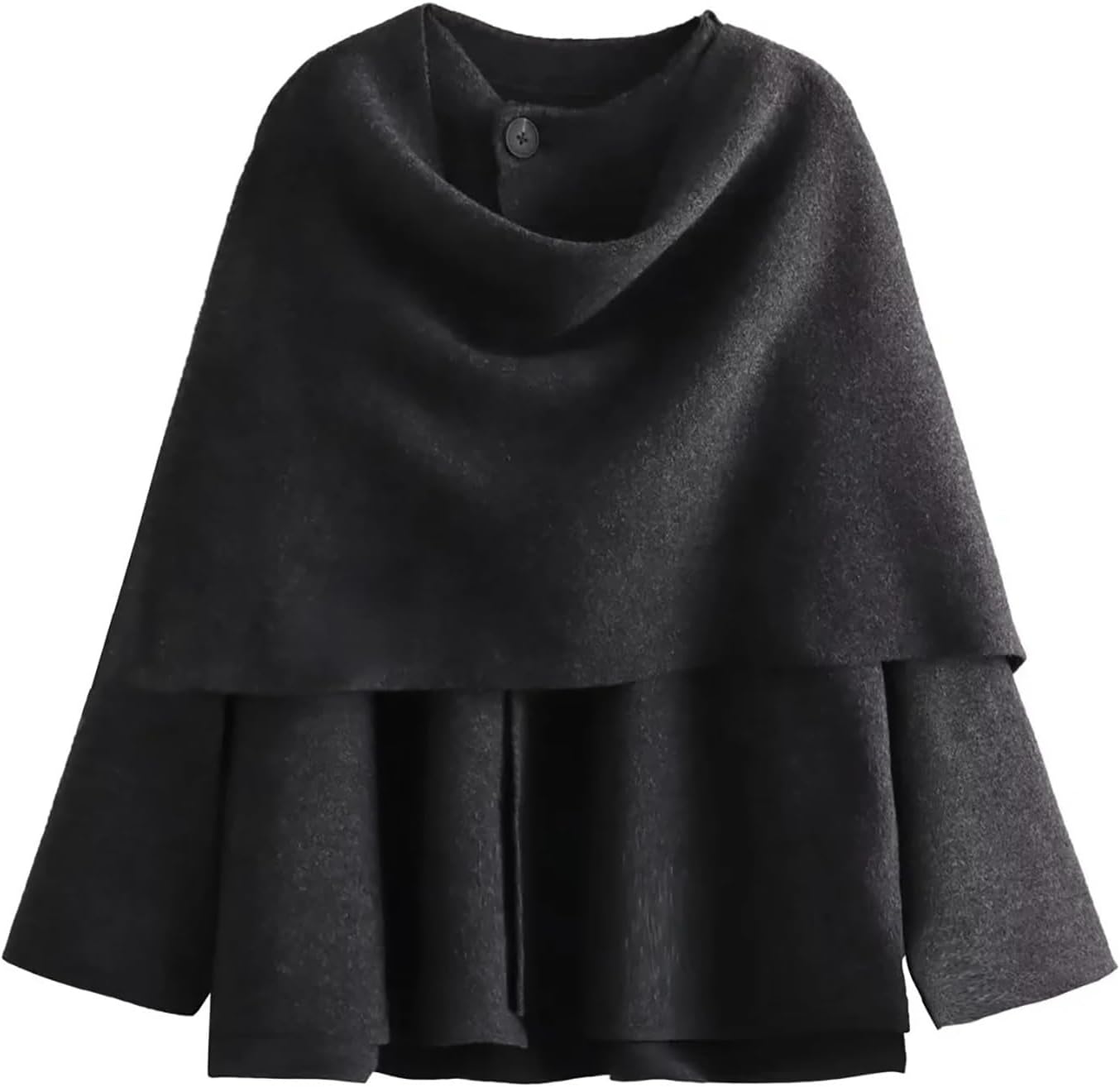 Women's Winter Oversized Scarf Shawl Wrap Knit Long Sleeve Button Jacket Coat Sweater Cardigan