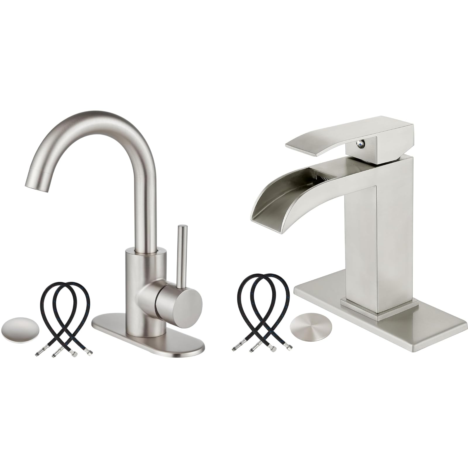 Hcfyauis Women's Brushed Nickel Wet Bar Sink Faucet Farmhouse Rv Vanity Lavatory Faucet With Brushed Nickel Single Handle Slotted Waterfall Bathroom Sink Faucet