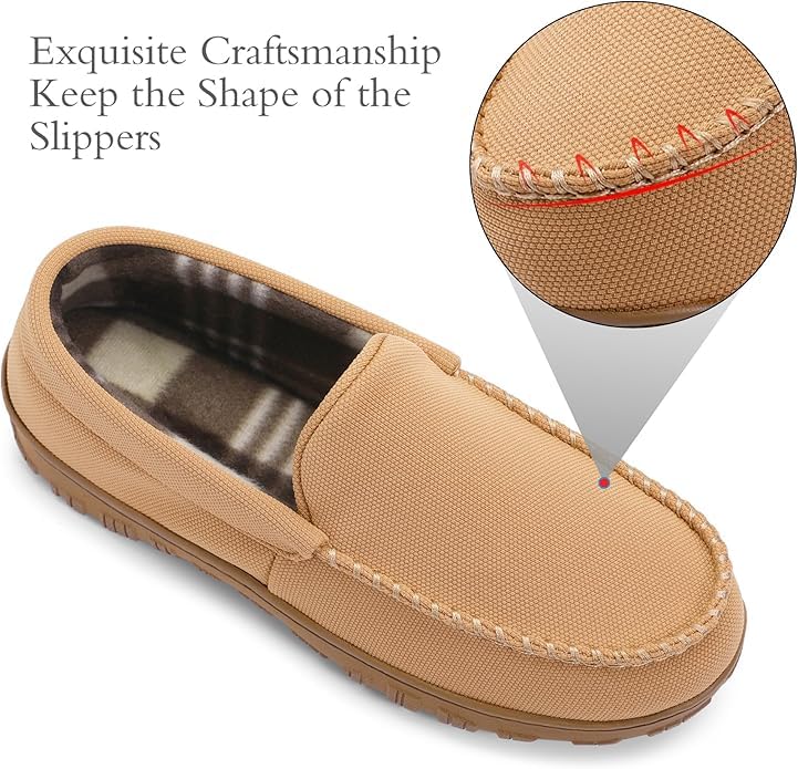 Image of shoeslocker Mens Slippers Microsuede Moccasin Memory Foam House Shoes