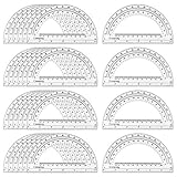 Coopay 24 Pack Plastic Protractors Clear Protractor Student Math Protractor Set 180 Degrees for Angle Measurement, 6 Inches