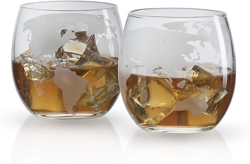 Miniatura 9 de The Wine Savant Atlas Bronze World Globe - Juego de decantador de whisky de 15 pulgadas de alto, con 2 copas de mundo, para whisky, escocés,