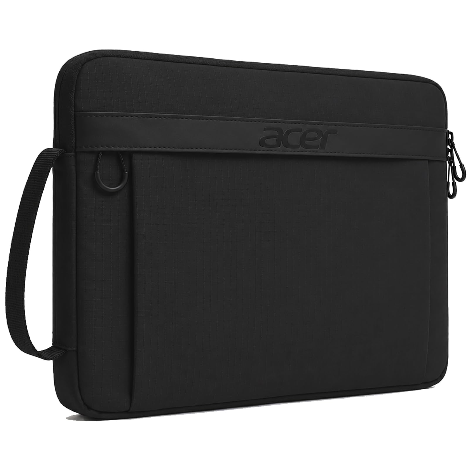 Acer 13.3-14 inch Laptop Sleeve Case Bag, Fits Most of Laptop Models-Black | Slim, Soft Bubble Padding, Extra Front Storage, Smooth Zippers, Luggage Strap, Side Handle