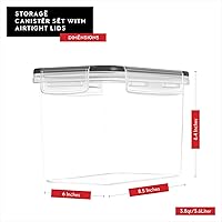 Vista 5 de DWËLLZA KITCHEN Juego de recipientes herméticos para almacenamiento de alimentos, 4 piezas de 3.6 litros, de plástico, sin BPA, aptos