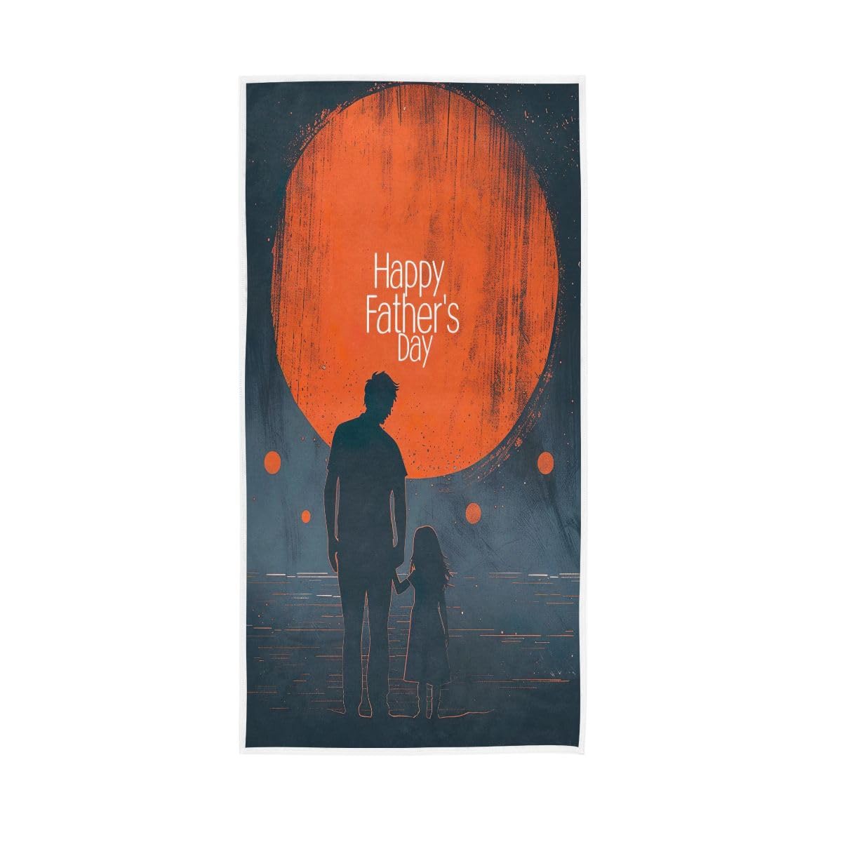 LSRCPD Silhouette of Father and Daughter Face Towels for Bathroom, Hand Towel for Bathroom, Shower, Hotel, Spa 15 x 30 Inches