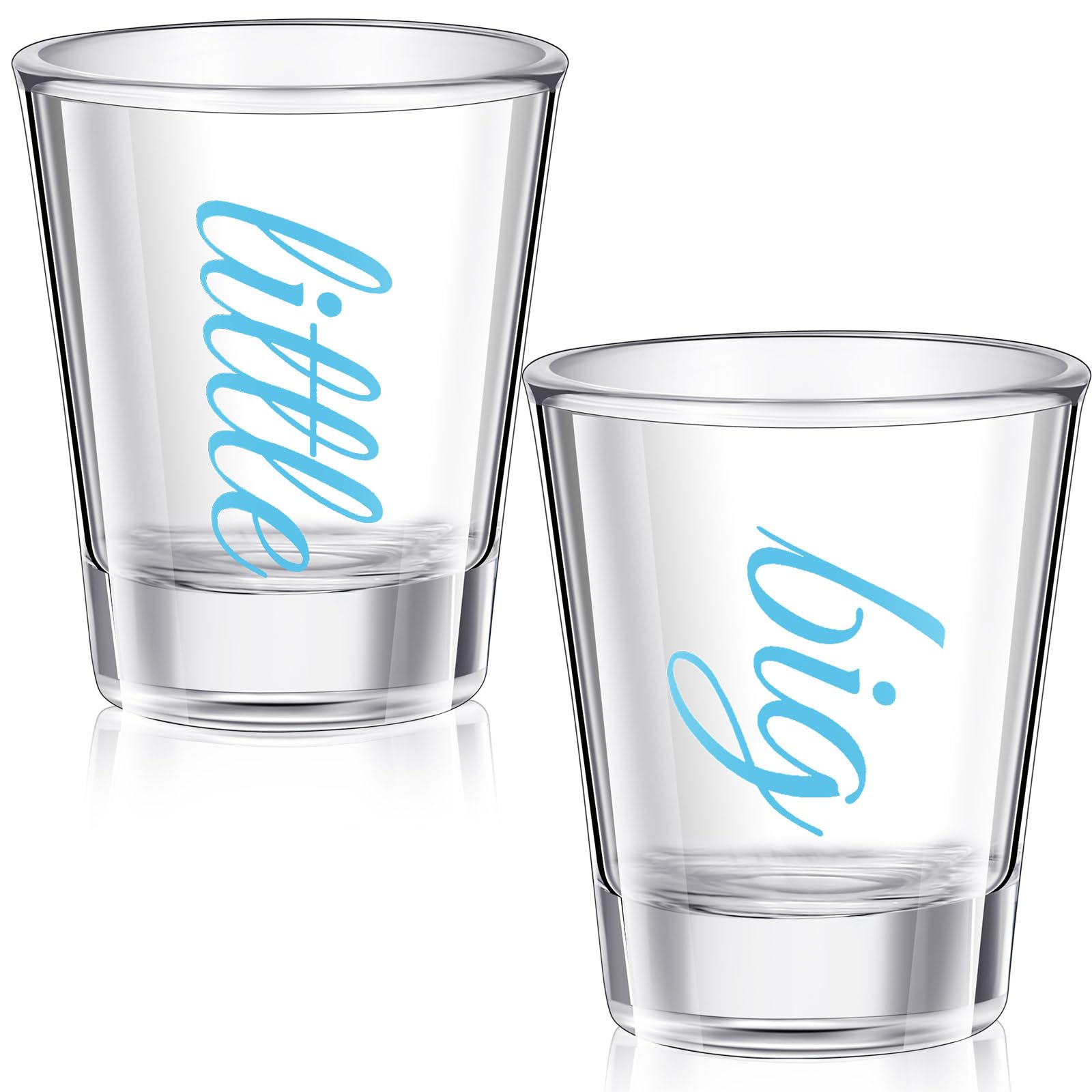 LounsweerLounsweer 2 Pcs Sorority Big Little Shot Glasses with Thick Base Big Little Sorority Gifts 2 oz Tequila Shot Glasses Mini Cups(Blue)