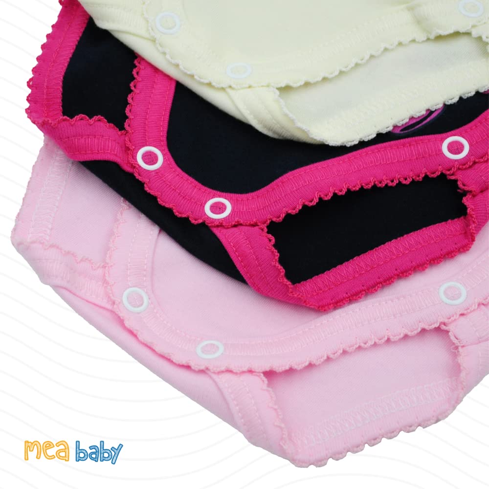 MEA BABY Body per neonati a manica lunga con stampa | 100% cotone | Body per bambine e bambini | Vari colori e stampe divertenti | Multipack da 5 pezzi