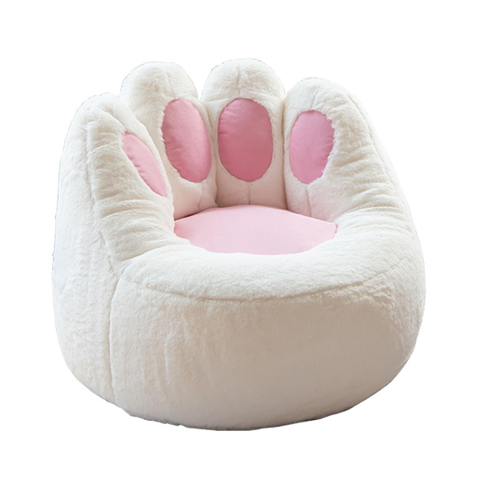 AlCEBYRE Bean Bag Chair Cover, Cat's Paw Stuffed Animal Storage, Soft Fluffy Cotton Hemp, Pets Dogs/Cats Lazy Beds, 70X63X50cm, Pink