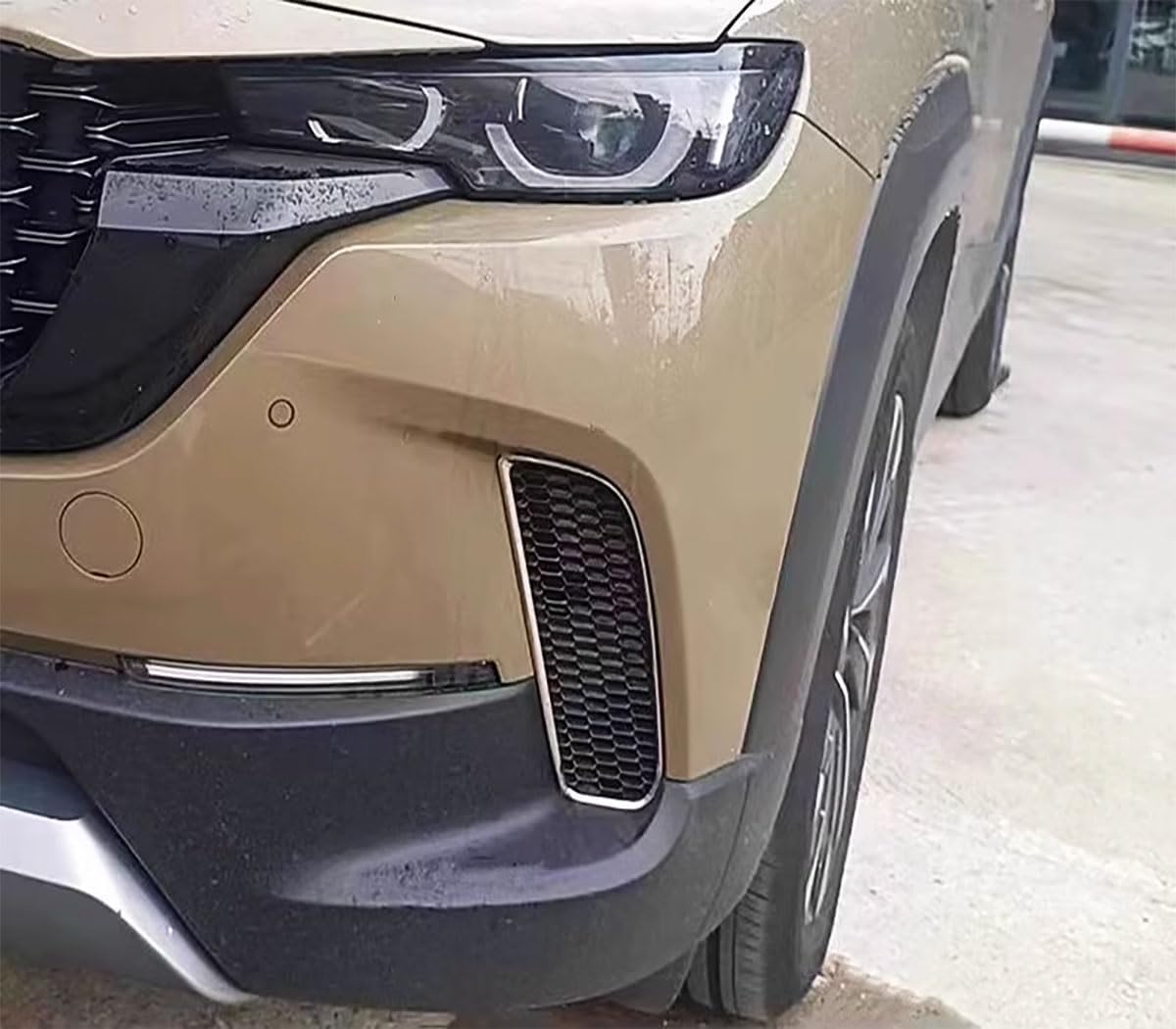 Car Accessories Compatible with Mazda CX50 CX-50 2025 2024 2023 Exterior Front/Rear Fog Light Lamp Cover Trim Stainless Steel 4PCS(Silver)