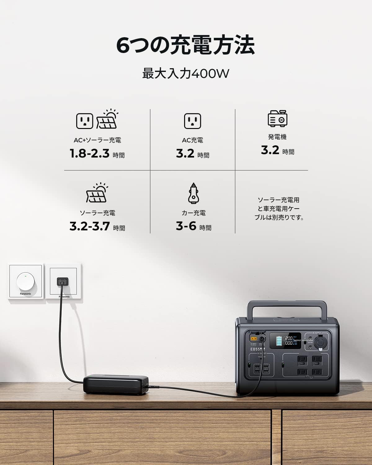 Amazon.co.jp: BLUETTI ポータブル電源 EB55 大容量537Wh/168000mAh 