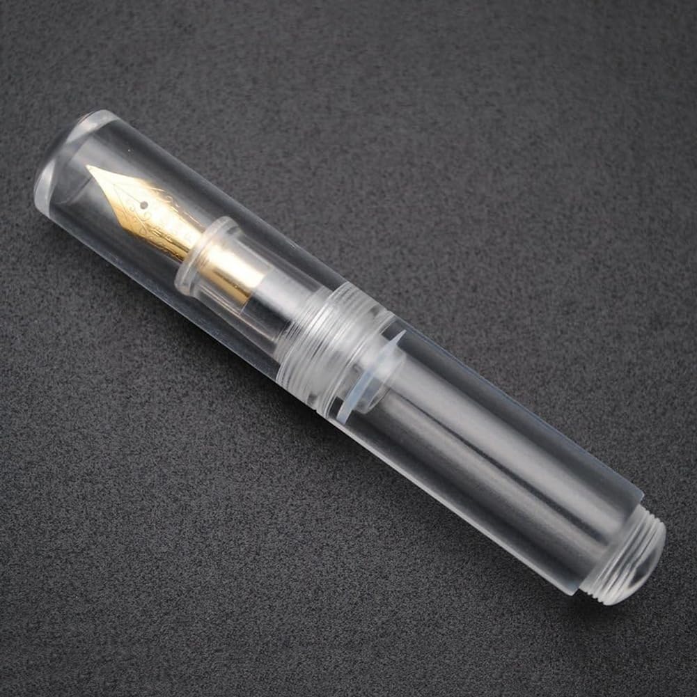 SweetSerenade Mini Stylo Plume Compte-Gouttes de Poche, Stylo à Encre D'Écriture, Plume F, Stylo à Encre Portable, Mini Stylo de Poche Transparent