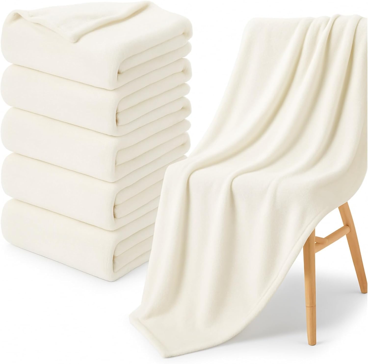 PQHIQ 5Pcs Soft Large Fleece Throw Blanket for Sofa, 127x178 CM
