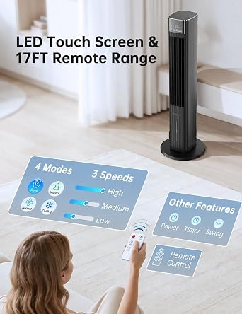 42 INCH Swamp Cooler Air Conditioner w/ 4 Modes & 3 Speeds, Aroma&Memory Function Evaporative Air Cooler, 4.2L Dual Tank, 15H Timer, 6 Ice Packs Portable Windowless Air Conditioner for Bedroom