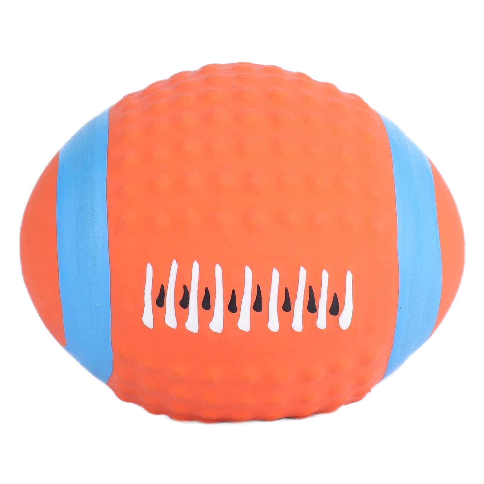 Cyrank Dog Chew Toys Squeaky Latex Dog Toy Balls Football Rugby Fetch Dog Interactive Toy with Crinkle Pape