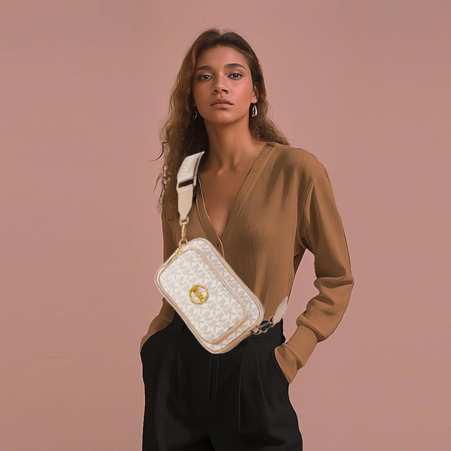 Xehuro Small Crossbody Purse Shoulder Bag for Women Chest Bag Daypack Multiple Pockets with Wide Strap - Image 2