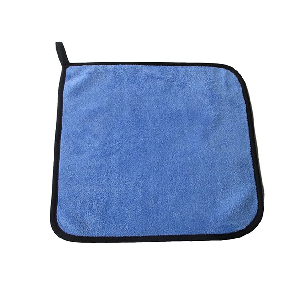 Toalla seca 30x30/40/ 60CM Lavado de autos Toalla de microfibra Limpieza de autos Paño de secado Dobladillo Cuidado del auto Paño Detallado Lavado de autos Toalla azul (Color : 30x30x3pcs, Material