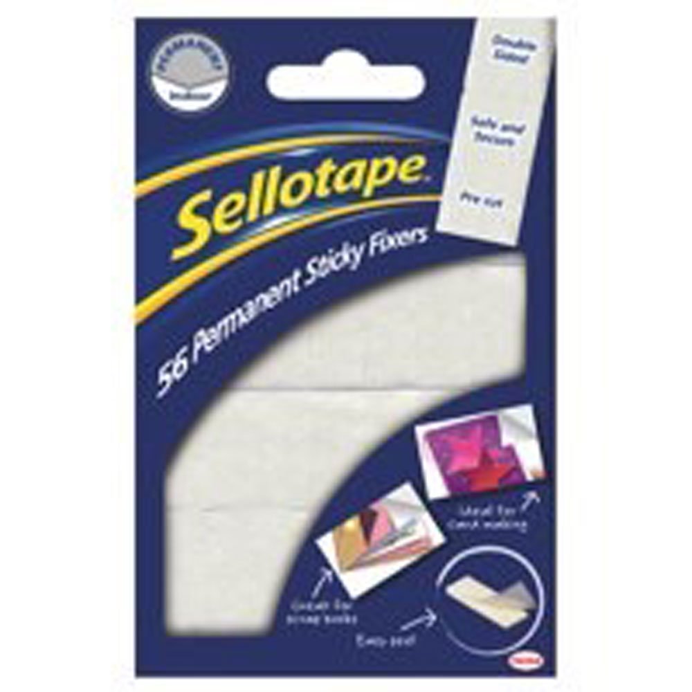 Sellotape 4x Permanent Double Sided Sticky Fixer - Pack of 56