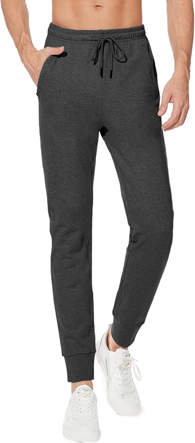 SEVEGO Men's 32"/34"/36"/38" Tall Inseam Lightweight Cotton Joggers Extra Long Sweatpants Athletic with Zipper Pockets