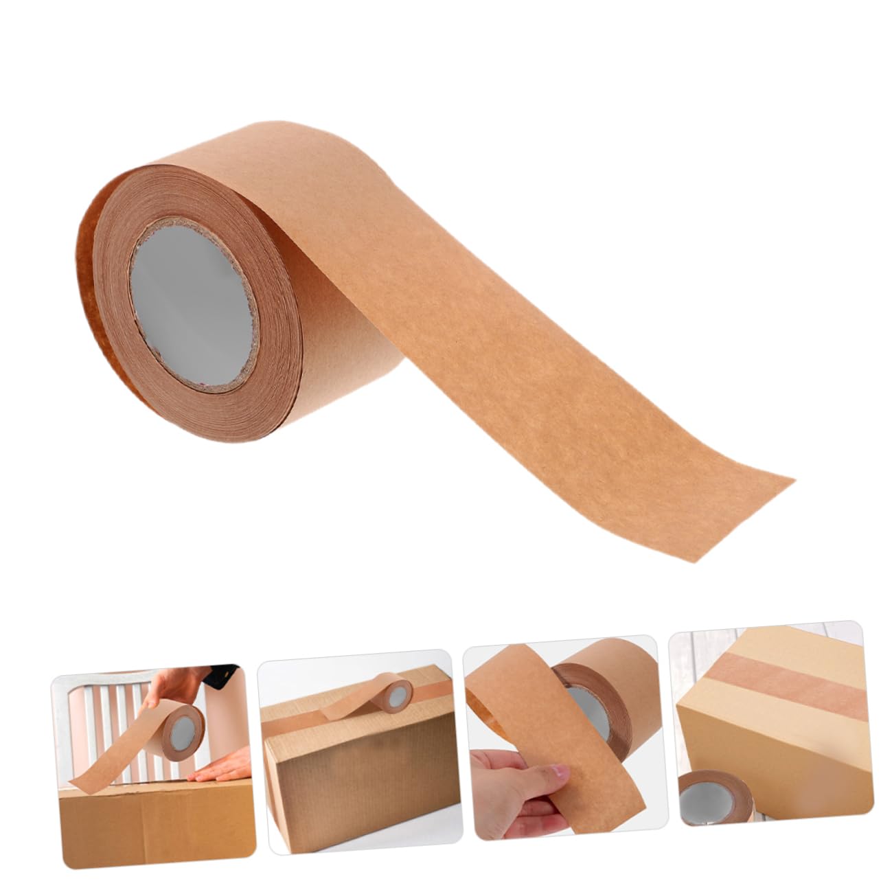 Uonlytech 3 Set Nastro Di Spedizione Nastro Sigillante in Carta Marrone Rinforzata Nastro Postale Carta Da Imballo Per La Spedizione Kraft Light Brown 3 * 3